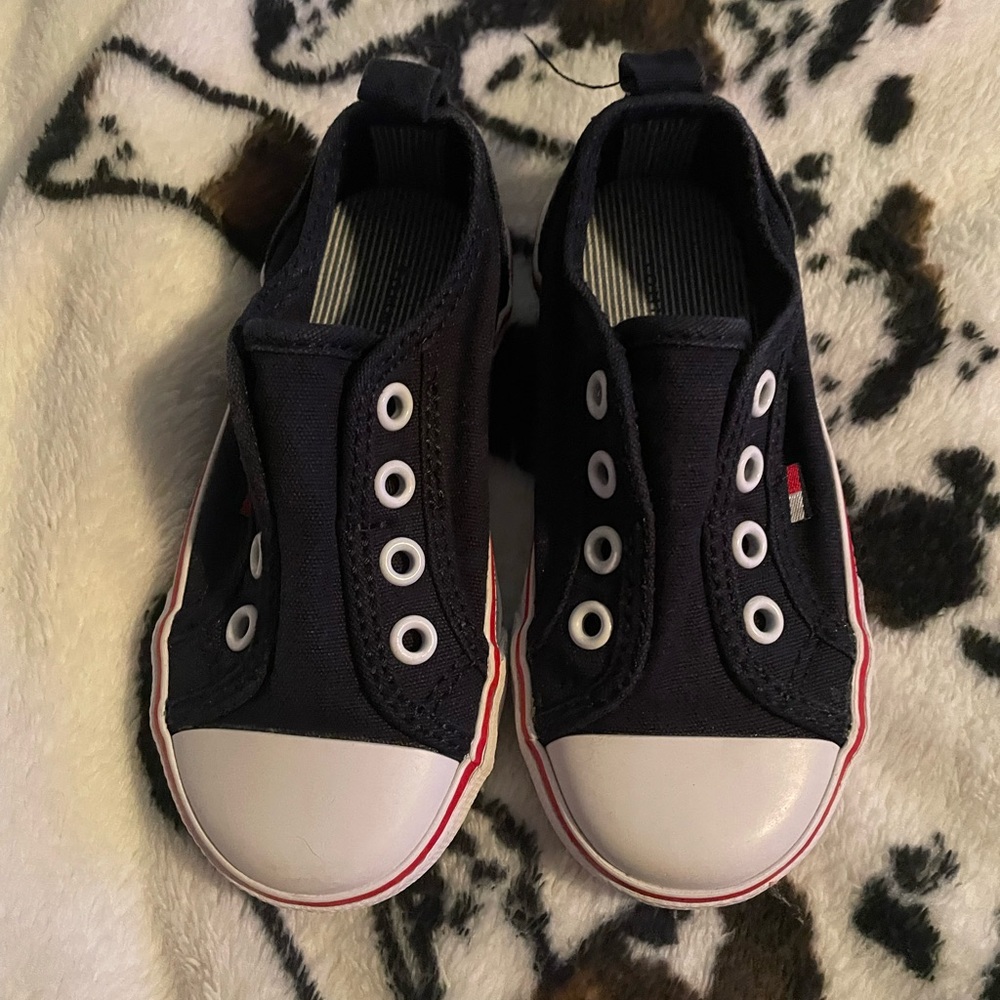 Tommy Hilfiger Kids Navy and White Slip-On Sneakers